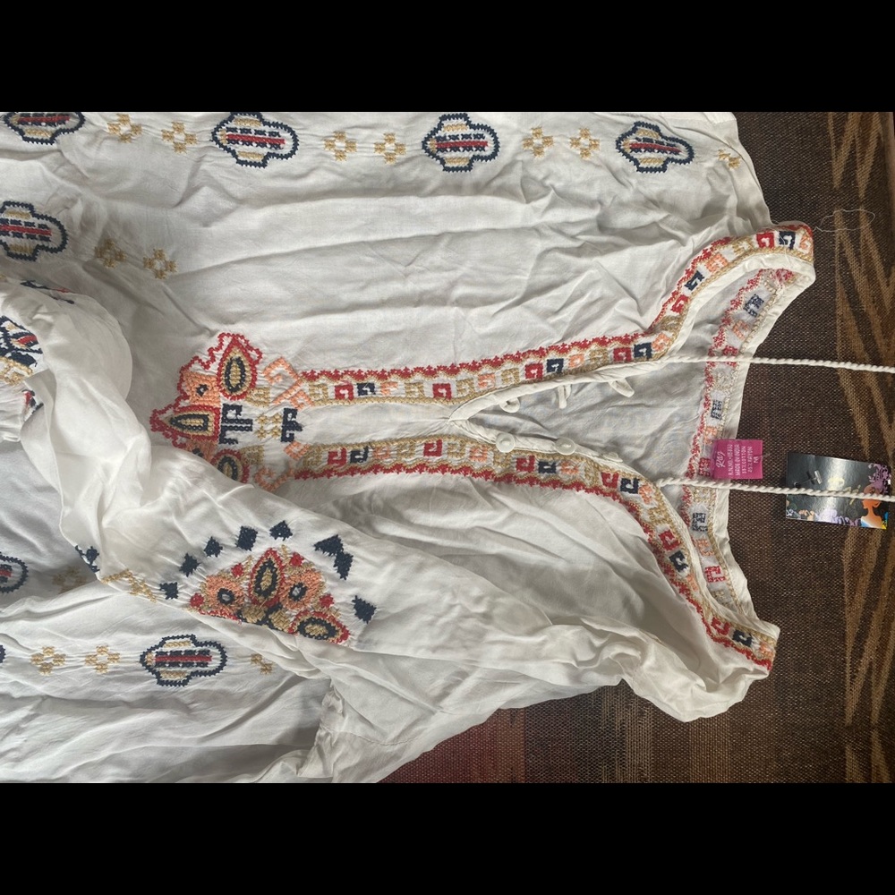 Raj Balloon Sleeve Embroidered Dress